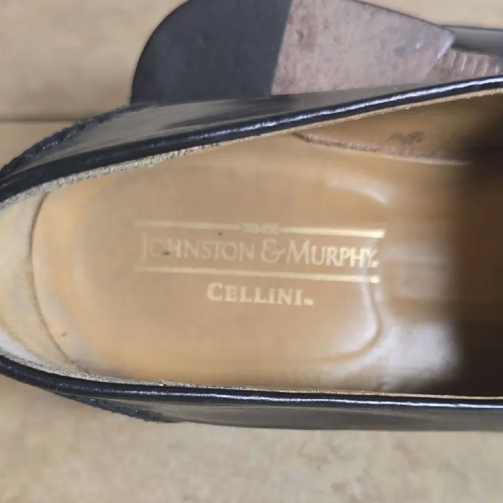 Johnston & Murphy Black Leather Tassel Loafers